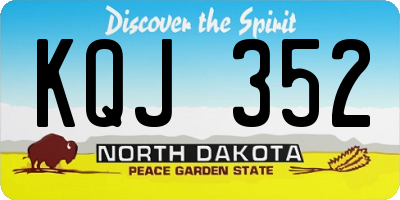 ND license plate KQJ352