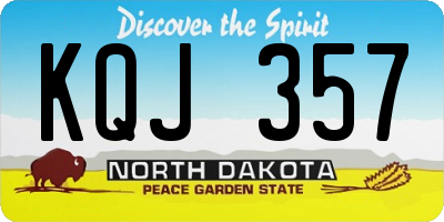 ND license plate KQJ357