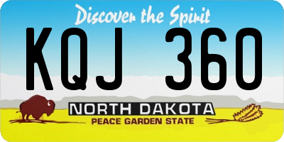ND license plate KQJ360