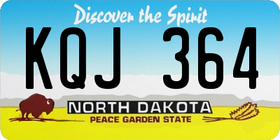 ND license plate KQJ364
