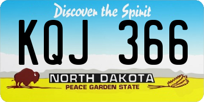 ND license plate KQJ366