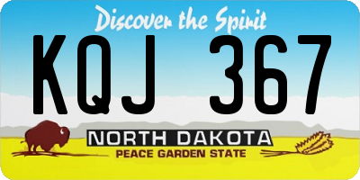 ND license plate KQJ367