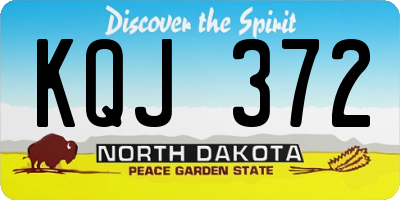 ND license plate KQJ372