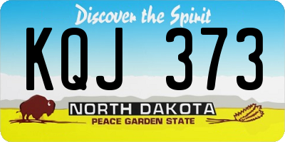 ND license plate KQJ373