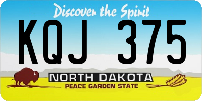 ND license plate KQJ375