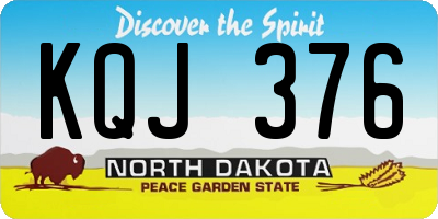 ND license plate KQJ376