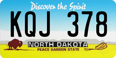 ND license plate KQJ378
