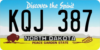 ND license plate KQJ387