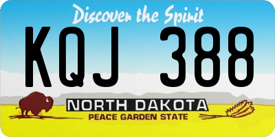 ND license plate KQJ388