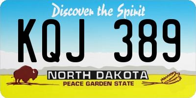 ND license plate KQJ389