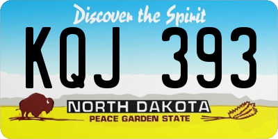 ND license plate KQJ393