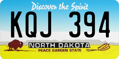 ND license plate KQJ394
