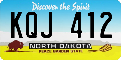 ND license plate KQJ412