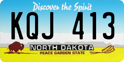 ND license plate KQJ413