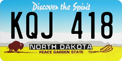 ND license plate KQJ418