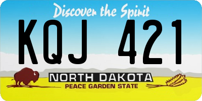 ND license plate KQJ421