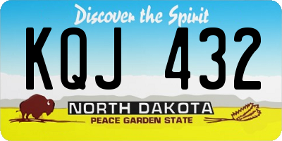 ND license plate KQJ432