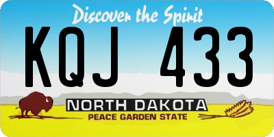 ND license plate KQJ433