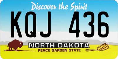 ND license plate KQJ436