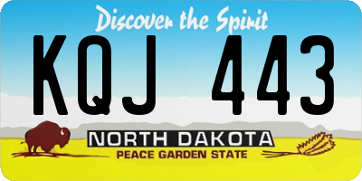 ND license plate KQJ443