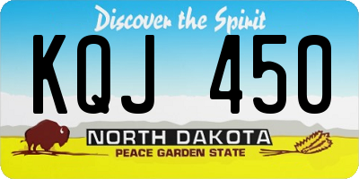 ND license plate KQJ450