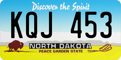 ND license plate KQJ453
