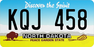 ND license plate KQJ458