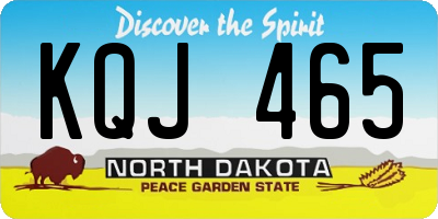 ND license plate KQJ465