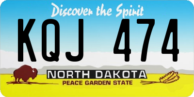 ND license plate KQJ474