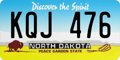 ND license plate KQJ476