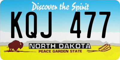 ND license plate KQJ477