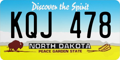 ND license plate KQJ478