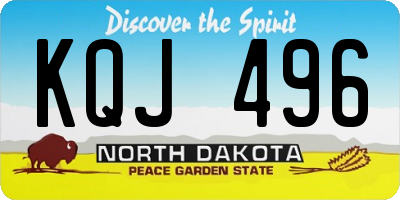 ND license plate KQJ496