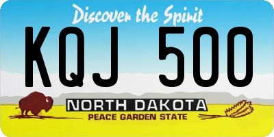 ND license plate KQJ500