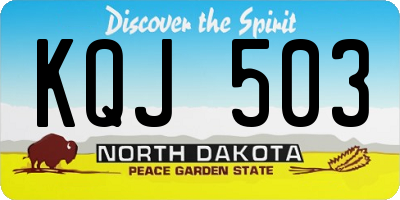 ND license plate KQJ503