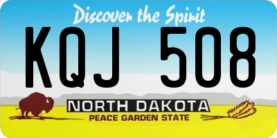 ND license plate KQJ508