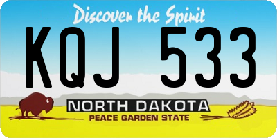 ND license plate KQJ533