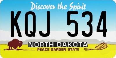 ND license plate KQJ534