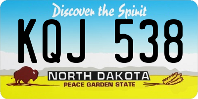 ND license plate KQJ538