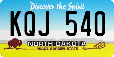 ND license plate KQJ540