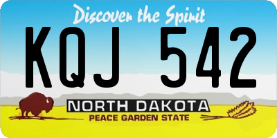 ND license plate KQJ542