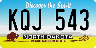 ND license plate KQJ543