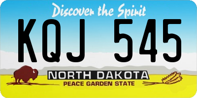 ND license plate KQJ545