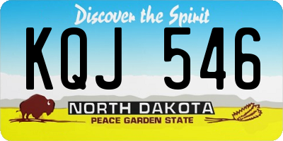 ND license plate KQJ546