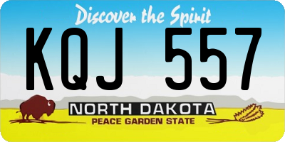 ND license plate KQJ557