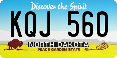 ND license plate KQJ560