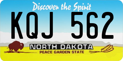 ND license plate KQJ562
