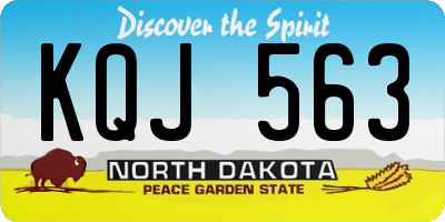 ND license plate KQJ563