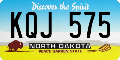 ND license plate KQJ575