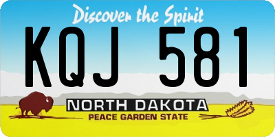 ND license plate KQJ581